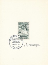 France 1963 N° 1388 Lycée Louis Legrand Paris signé du graveur Hertenberger