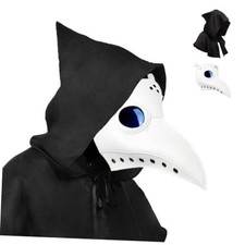 Halloween Plague Doctor Mask Steampunk Cosplay Classic 2-in-1 Set - White
