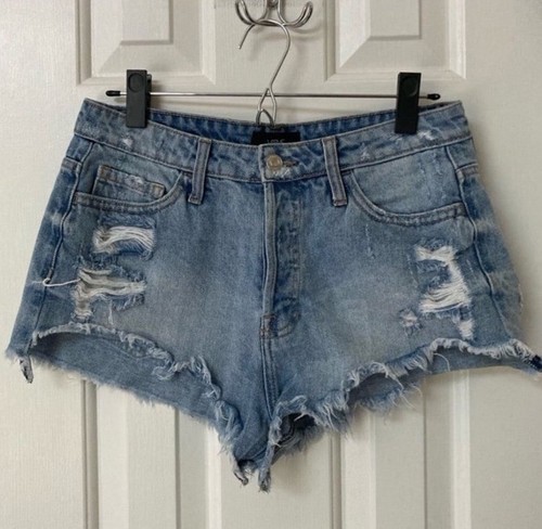 Vervet High Waist Shorts Size 28 Denim Distressed Cutoffs Button Fly