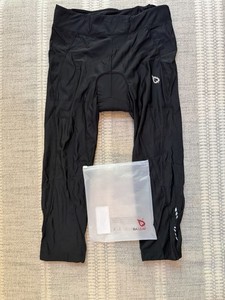 Baleaf Women's UPF 50+ Black Padded Cycling Capris Size Large L NWT Biking