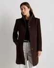 Quince Women Wool Cashmere Cocoon Coat Brown S