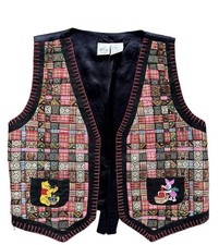 Disney Store VintageWinnie Pooh Piglet Patchwork Woven Vest Women Medium
