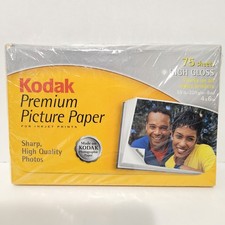 Kodak Premium Picture Paper 4x6 High Gloss Inkjet Photo Paper 75 Sheets Sealed