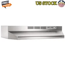 24" Stainless Steel Non-Ducted Range Hood Insert 2-Speed Fan Light Lens 75W Bulb