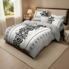 4Pcs Duvet Cover Sets without Filling with Zipper 4 Corner Ties Machine Washable