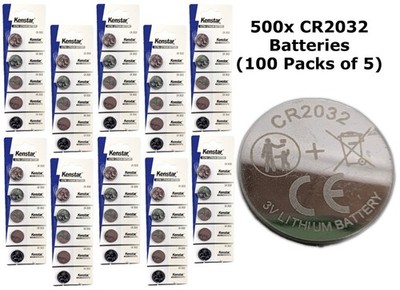 NEW 500-Pack CR2032 Lithium Battery CR2032 3V Coin Cell DL2032 Remote 2032 Watch