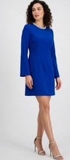 Tahari ASL Women's Dress Sz 6 Rhinestone Trim Shift $169