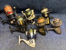 Lot of 7 Working Spinning Reels Many Brands Penn Okuma  South Bend DAM Meteor