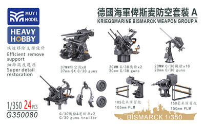 1:350 Bismarck AA Guns Upgrade Set A Unpainted