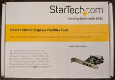 StarTech 3 Port 1394 PCI Express FireWire Card - PEX1394B3 - NEW