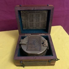 1920 London Compass With Wooden handmade Brunton Compass Makers to the Queen 