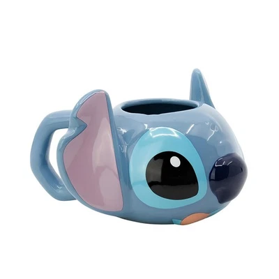 Disney Mug 3D en Céramique 375ml Stitch avec Coffret Cadeau Bleu / Rose - Photo 1/3