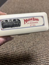 Vintage M. Hohner Marine Band Harmonica Key of C No. 1896 Made in Germany w/ Box