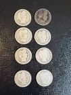 Barber Quarters 90% Silver Set of 8