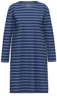 Damen Sleepshirt Nachthemd AMMANN 100%Baumwolle GOTS Organic EU-Made blau Gr.42