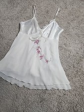 California Dynasty Beige Night Gown Dress With Embroidery M