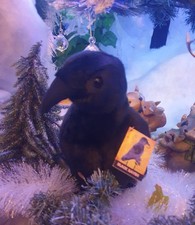 Sawley Fine Arts,  Witches Of Pendle, 30cm Standing Black RAVEN Plush With Sound