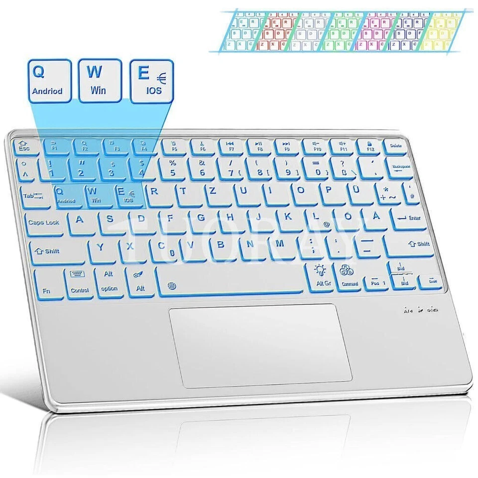 Für Lenovo Tab P11 P10 M10 HD FHD Plus E10 Beleuchtet Touchpad Tastatur mit Maus - Bild 4 von 4