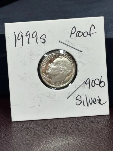 1999 S Silver BU  Proof Dime, mirror finish.