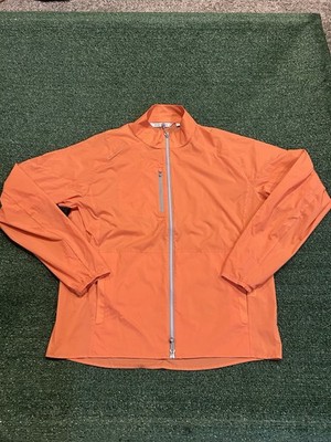 Peter Millar Hyperlight Windbreaker Full Zip Jacket Orange Large Men Golf