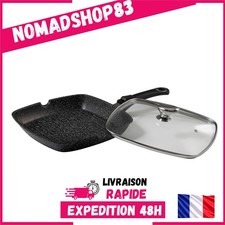 Poêle grill Pradel Excellence 28 x 28 cm Induction Couvercle verre