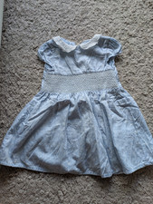 C&A Mädchen Kleid Gr. 74 blau A-Linie Baumwo...