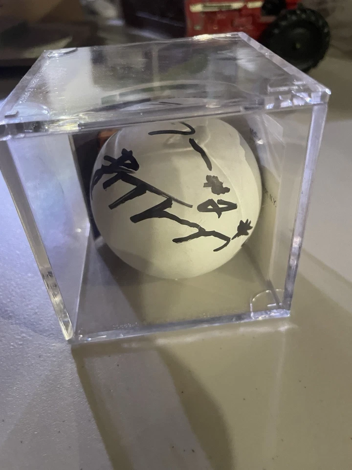 Pelota de lacrosse autografiada por Lyle y Miles Thompson Universidad de ALBANY Foto 3 de 4