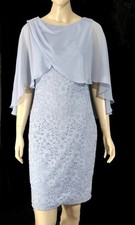 NWT Blue Lace And Sheer Shoulder Rhinestone Shawl Scarlett Wiggle Dress 4