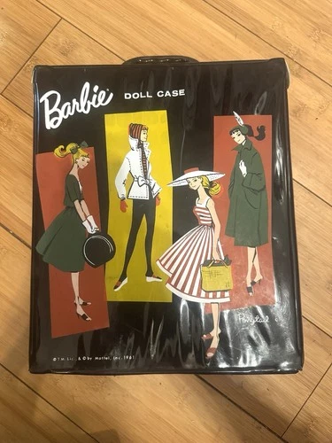 Vintage 1961 Barbie Ponytail Black Vinyl Doll Carrying Case Mattel
