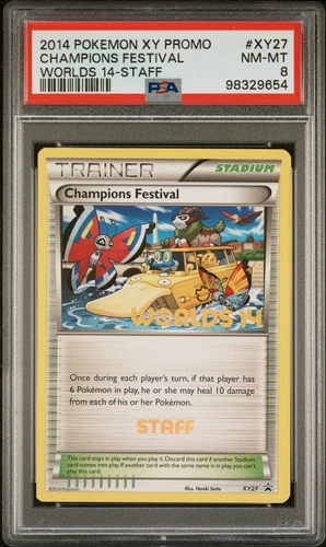 Pokemon Card PSA 8 STAFF Champions Festival XY27 "Psydock" Worlds 14 Promo 2014