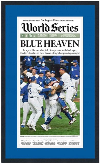 Framed Los Angeles Times Dodgers 2020 World Series Newspaper Cover 17x27 Photo 2 Framed Los Angeles Times Dodgers 2020 World Series Newspaper Cover 17x27 Photo 2