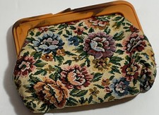 Vintage Floral Tapestry Coin Purse