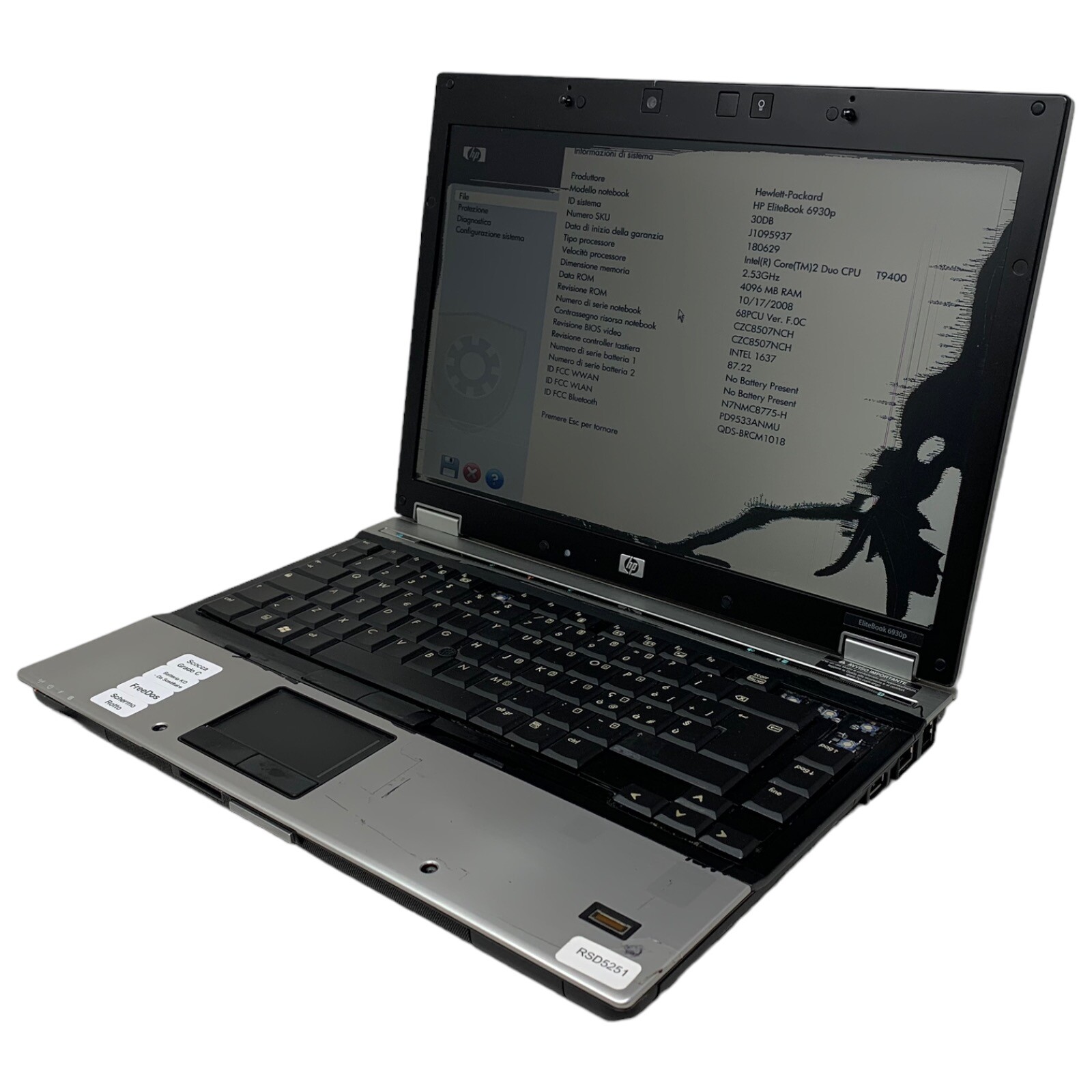PC Portatile Notebook Usato 14” HP 6930P Core 2 Duo 4Gb Ram...
