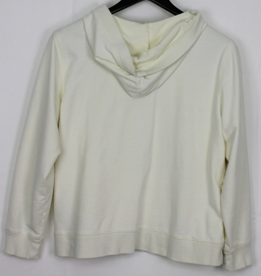 SB ACTIVE XL Women's Sweatshirt Long Sleeve Pullover 1/2 Button Hooded Cream - Image 3 of 3