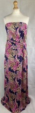 Mango Women’s Purple Floral Strapless Draped Stretch Maxi Dress XL UK12 A12