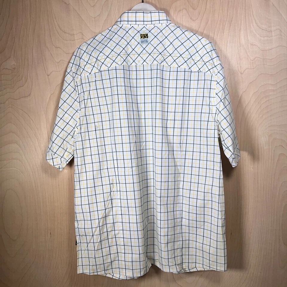 Eight 732 (8732) Blanco/Azul/Amarillo Rayas Estilo SS Botón Para Hombre XL Foto 2 de 4