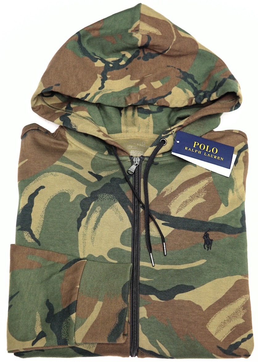 Polo Ralph Lauren Mens Full Zip Hoodie Long Sleeve Camouflage