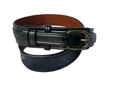 Genuine DON HUME B112 Ranger Belt Black Leather Men's Size 38