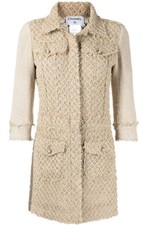 Chanel Beige Tweed Mid-length Jacket