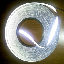 Silver both side Reflective span fabric sew on tape, 8,10,15mm, for High Vis