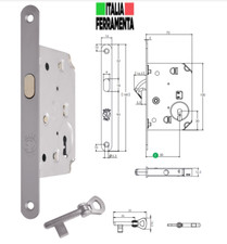 SERRATURA STV PER PORTA SCORREVOLE A GANCIO E CHIAVE PIEGATA ENTRATA 50
