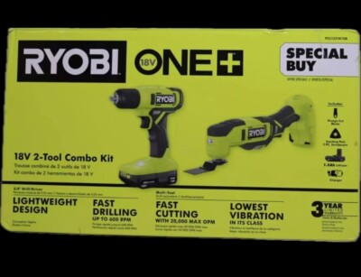 NEW Ryobi 18V 4-Pc Cordless Multi-Tool + 3/8 NEW Ryobi 18V 4-Pc Cordless Multi-Tool + 3/8