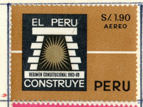 Peru Builds, 6-year Construction Plan, brown stamp, Perú 1967, accept offers - Foto 1 di 1