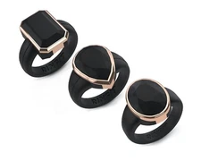 Metal Framed Oversized Collection by Rinfit - Silicone Wedding Bands Women