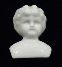 Antique c1900 Small China 4 Head and Shoulders for Girl Doll 2 1/4" T