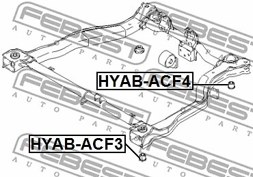 HYAB-ACF4 FEBEST Mounting, axle beam for ,HYUNDAI,HYUNDAI (BEIJING)