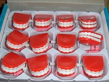 12 Toy 2 inch Red Wind Up Chattering Teeth Office Birthday Party Novelty Favors