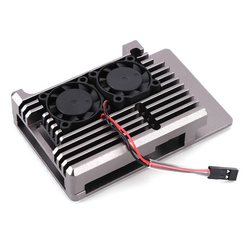 Aluminum Case with Dual Fan Armor Case Compatible for Raspberry Pi 4 Model/Pi 4B - Afbeelding 11 van 18