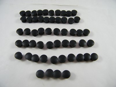 53 ~ BLACK PLASTIC PLUGS FOR 1/2'' HOLES ~ LOCKING ~ SNAP IN