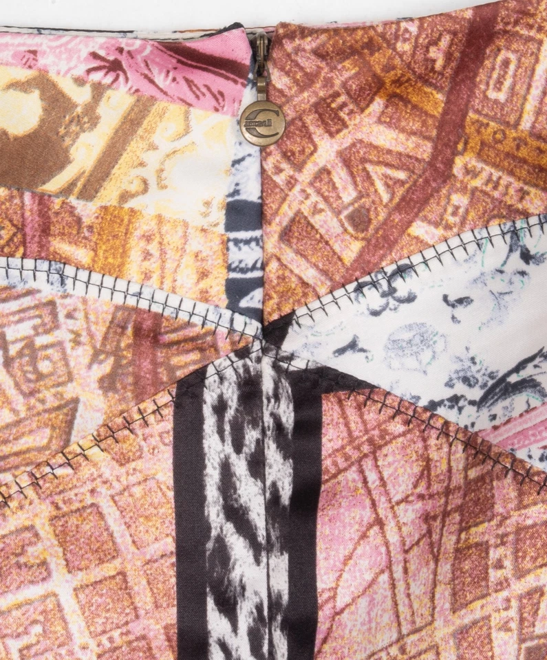 Falda midi parcheada Just Cavalli talla 46 XL estampado animal Foto 3 de 4